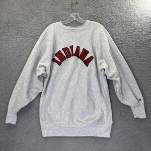 Vintage 90s Champion Reverse Weave Indiana‎ Sweatshirt Gray Men's XXL